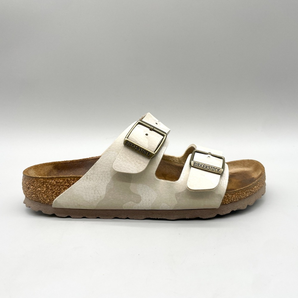 Birkenstock Womens 36 5 Arizona Sandals White Cream Desert Camo Gorpcore Boho
